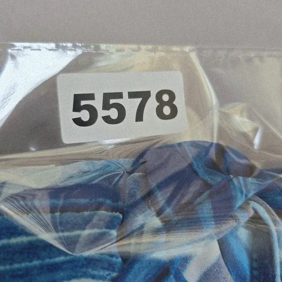 MSK Tunic Dress Women XL Blue Abstract Swirl Print Asymmetrical Sheer Overlay - Picture 7 of 7